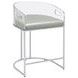 Thermosolis Grey And Chrome Acrylic Back Counter Height Stool Set of 2