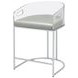 Thermosolis Grey And Chrome Acrylic Back Counter Height Stool Set of 2