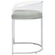 Thermosolis Grey And Chrome Acrylic Back Counter Height Stool Set of 2