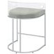 Thermosolis Grey And Chrome Acrylic Back Counter Height Stool Set of 2