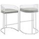Thermosolis Grey And Chrome Acrylic Back Bar Stool Set of 2