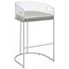 Thermosolis Grey And Chrome Acrylic Back Bar Stool Set of 2