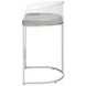 Thermosolis Grey And Chrome Acrylic Back Bar Stool Set of 2