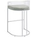 Thermosolis Grey And Chrome Acrylic Back Bar Stool Set of 2