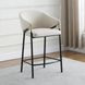 Chadwick Beige And Glossy Black Sloped Arm Counter Height Stool Set of 2