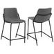 Earnest Grey And Black Solid Back Upholstered Counter Height Stool Set of 2