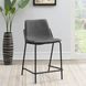 Earnest Grey And Black Solid Back Upholstered Counter Height Stool Set of 2