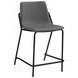 Earnest Grey And Black Solid Back Upholstered Counter Height Stool Set of 2