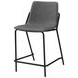 Earnest Grey And Black Solid Back Upholstered Counter Height Stool Set of 2