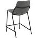 Earnest Grey And Black Solid Back Upholstered Counter Height Stool Set of 2