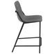 Earnest Grey And Black Solid Back Upholstered Counter Height Stool Set of 2