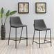 Earnest Grey And Black Solid Back Upholstered Counter Height Stool Set of 2