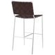 Adelaide Brown And Chrome Upholstered Open Back Bar Stool