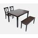Asbury Park Black and Brown 4 Piece Dining Set with Bench