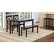Asbury Park Black and Brown 4 Piece Dining Set with Bench