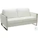 Constantin White Leather Loveseat