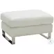 Constantin White Leather Ottoman