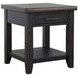 Ashford Black and Brown 1 Drawer Round End Table