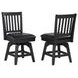 Ashford Black Swivel Upholstered Game Chair Set of 2