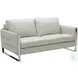 Constantin Light Grey Leather Loveseat