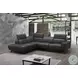 Davenport Slate Grey Top Grain Leather LAF Sectional