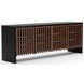 Pinstripe Dark Chocolate and Rich Walnut 4 Door Sideboard with LED
