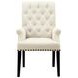 Mapleton Beige Tufted Back Upholstered Arm Chair