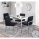 Fuji Black High Back Velvet And Brushed Stainless Steel Dining Chair Set Of 2