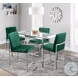 Fuji Green High Back Velvet And Brushed Stainless Steel Dining Chair Set Of 2