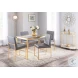 Fuji Grey High Back And Gold Metal Dining Chair Set Of 2