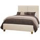 Joinery Espresso Oak and Ivory Cream Performance Fabric King Upholstered Panel Bed