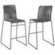 Kai Charcoal And Gunmetal Upholstered Bar Stool Set of 2