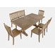 Carlyle Crossing Medium Brown 6 Piece Dining Set with Bench