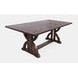 Fairview Oak and Beige Upholstered 6 Piece Dining Set with Bench and Nailhead Trim