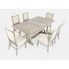 Fairview Ash and Beige Upholstered 7 Piece Dining Set with Nailhead Trim