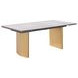 Vesa Beige and Brushed Gold 79" Glass Top Extendable Dining Table