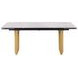 Vesa Beige and Brushed Gold 79" Glass Top Extendable Dining Table