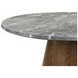 Franklin Gray and Dark Oak 50" Round Marble Top Dining Table