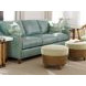 Twin Palms Koko Green Leather 85" Sofa with Nailhead Trim