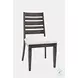 Lincoln Square Dark Espresso And Cream Fabric Ladder Back Side Chair Set of 2