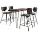 Nature's Edge Slate and Dark Brown Upholstered 5 Piece Counter Height Dining Set