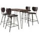 Nature's Edge Slate and Dark Brown Upholstered 5 Piece Counter Height Dining Set