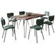 Nature's Edge Slate and Jade Upholstered 7 Piece Dining Set