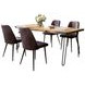 Nature's Edge Natural and Dark Brown Upholstered 5 Piece Dining Set