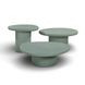 Jade Green Free Form Outdoor Concrete Top Nesting Coffee Table Set