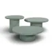 Jade Green Free Form Outdoor Concrete Top Nesting Coffee Table Set