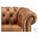 Haworth Saddle Brown Leather Upholstered Accent Chair with Nailhead Trim