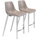 Magnus Gray And Silver Counter Height Chair Set Of 2