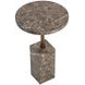 Mizani Dark Emperador Round Concrete Top Outdoor End Table