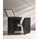 Kismet Otter Gloss and Ivory Upholstered Vanity with Rectangular Mirror and Chair
